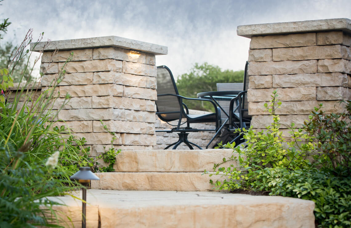 claremont wall and columns for patio area