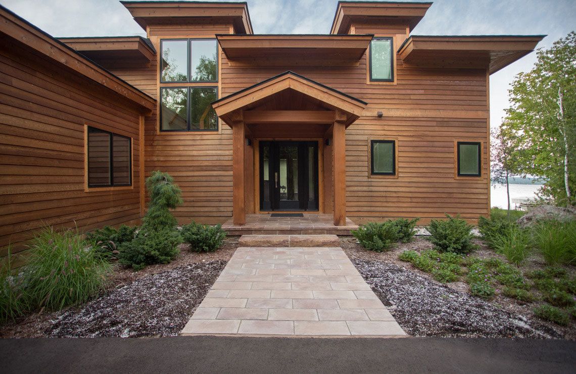 linear flagstone for home entrance