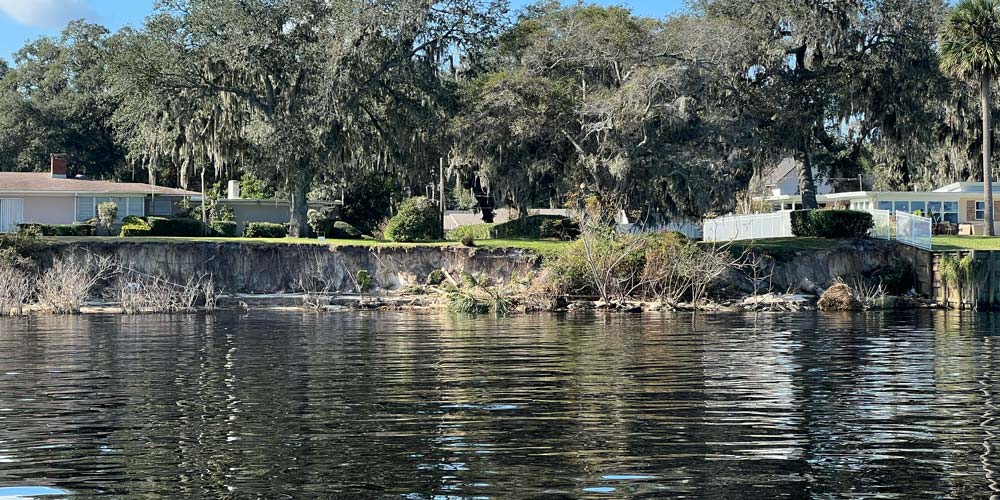 image of washed out Florida river shoreline