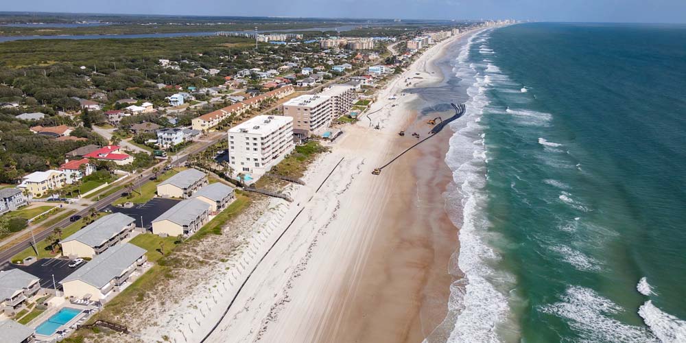 drone image of florida coastline