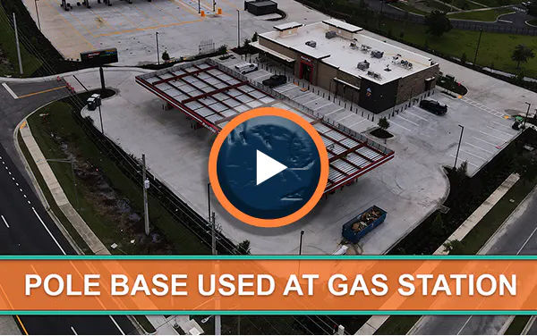 Local Gas Station in Jacksonville, Florida Uses Precast Light Pole Bases