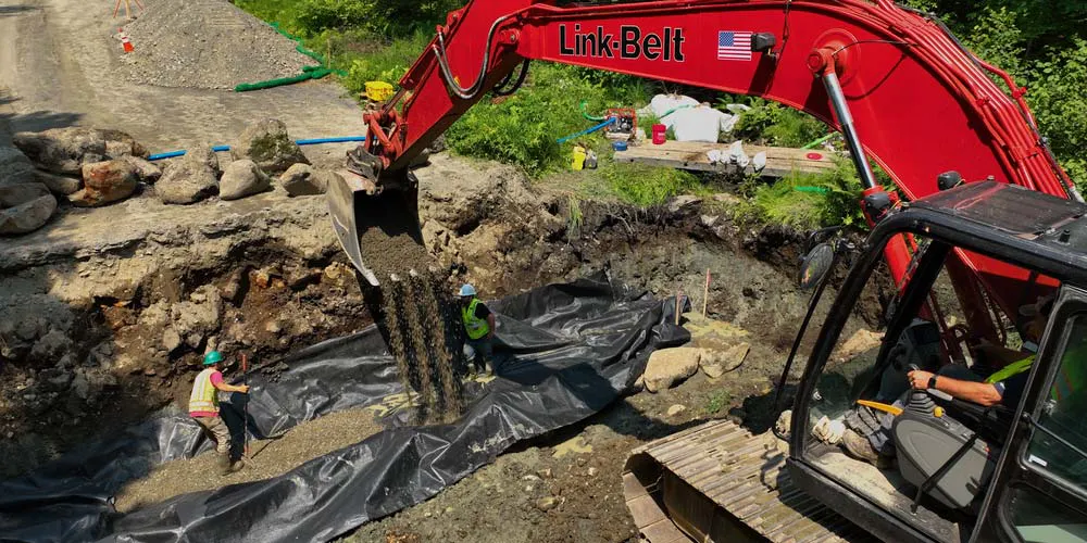 install with excavator